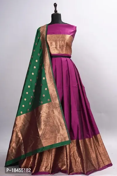 Classic Banarasi Silk Jacquard Lehenga Cholis for Women-thumb0