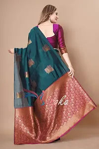 Classic Art Silk Woven Saree with Blouse piece-thumb1