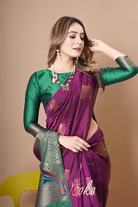 Classic Art Silk Woven Saree with Blouse piece-thumb2