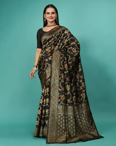 Classic Art Silk Saree with Blouse Piece For Women