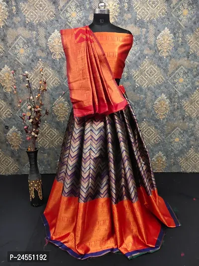 Beautiful Art Silk Jacquard Semi Stitched Lehenga Choli for Women-thumb3