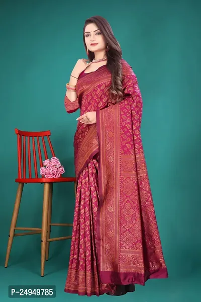 Classic Art Silk Saree with Blouse piece For Women-thumb3