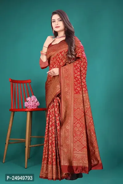 Classic Art Silk Saree with Blouse piece For Women-thumb2