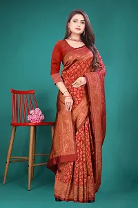 Classic Art Silk Saree with Blouse piece For Women-thumb2