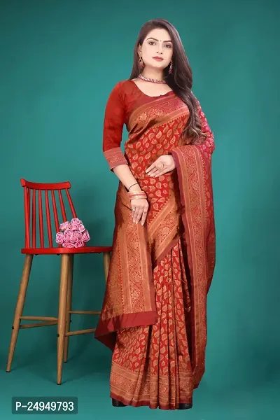 Classic Art Silk Saree with Blouse piece For Women-thumb3