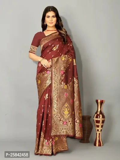 Beautiful Art Silk Embellished Saree With Blouse Piece for Women-thumb0