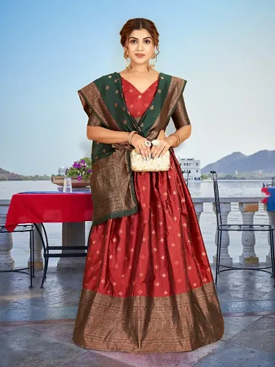 Embroidered Semi Stitched Lehenga Choli ( )