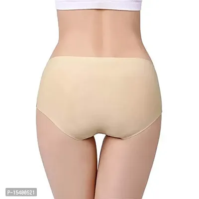 Pavanputra Fab Women's Multicolor Seamless Hipster Ice Silk Panty Pack of 2 (XXXL, Cream,Pink)-thumb3