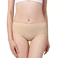 Pavanputra Fab Women's Multicolor Seamless Hipster Ice Silk Panty Pack of 2 (XXXL, Cream,Pink)-thumb1