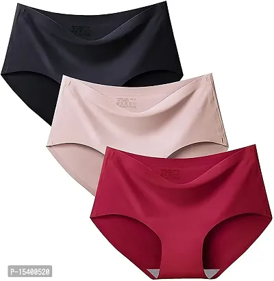 Pavanputra Fab Women's Multicolor Seamless Lycra Cotton Panty-Pack of 3(Get Any Random Colour) (XXL, Black,Cream,Red)-thumb0