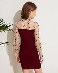 Fabulous Maroon Lyocell A-Line Dress For Girls-thumb1