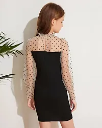 Fabulous Black Lyocell A-Line Dress For Girls-thumb1