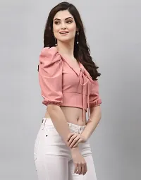 Classic Lycra Solid Crop Tops for Women-thumb4