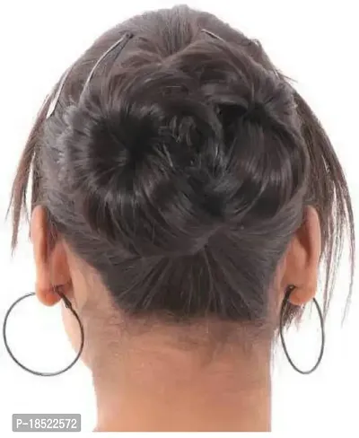 Natural Black 2 Flower Clutcher bun hair extension-thumb0