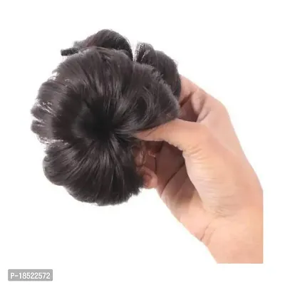 Natural Black 2 Flower Clutcher bun hair extension-thumb3