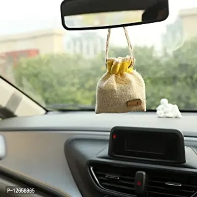 Natural And Organic Tweet Car Perfume, Hanging Car Air Fresheners &ndash; 4 Cake (Jute Bag- Large Pack)