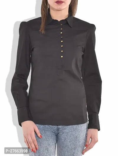 Womens Straight Collared Top