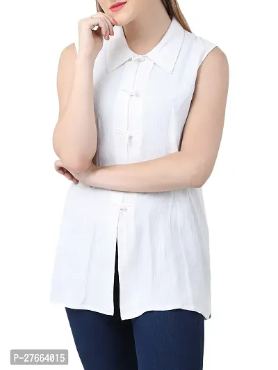 Solid White Viscose Tunic