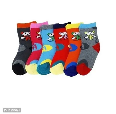 Baby Boy Baby Girls Socks | Organic Non Terry Cotton Socks for Kids (Multicolor  Printed Kids Socks(Pair of 6 pair)-thumb0