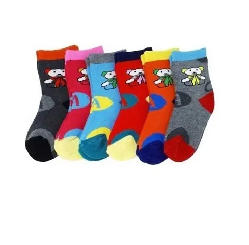 Baby Boy Baby Girls Socks | Organic Non Terry Cotton Socks for Kids (Multicolor  Printed Kids Socks(Pair of 6 pair)