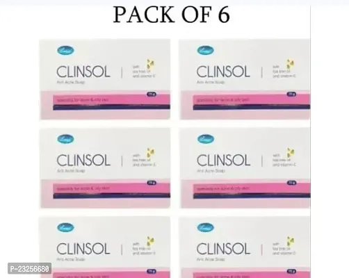 Clinsol Anti Acne Soap With Tea Tree Oil 75G Pack Of 6