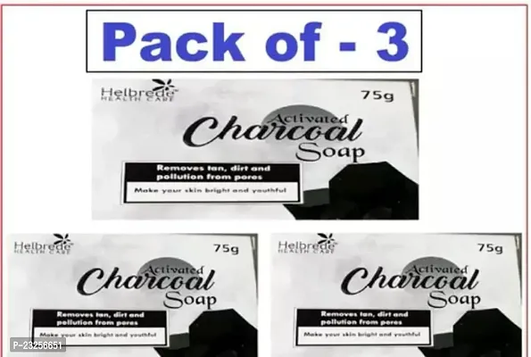 Charcoal Helbrede Activated Charcoal Soap 2X75Gm Pack Of 3