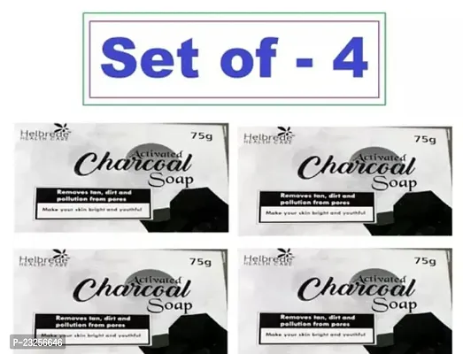 Charcoal Helbrede Activated Charcoal Soap 2X75Gm Pack Of 4