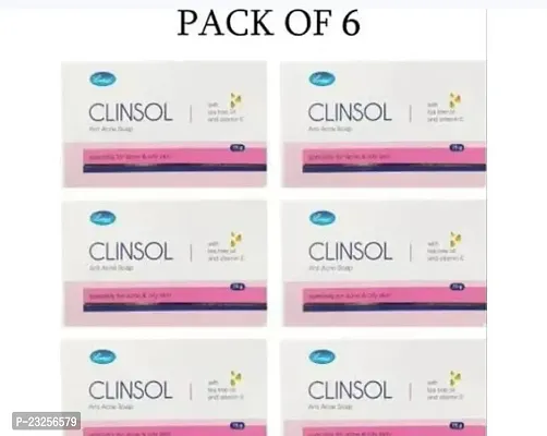 Clinsol Anti Acne Soap With Tea Tree Oil 75G Pack Of 6-thumb0