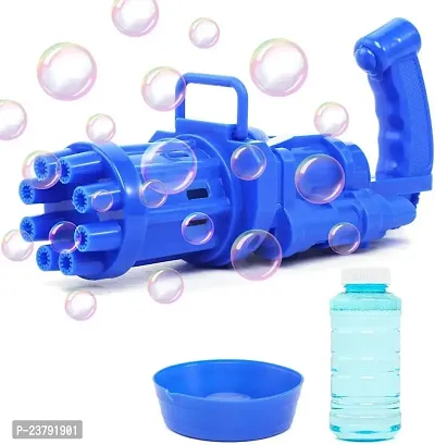 Kids Automatic Bubble Gun 8 Hole Blaster Electric Bubble Maker Machine, Automatic Bubble Maker Toy with Bubble Soluti-thumb0