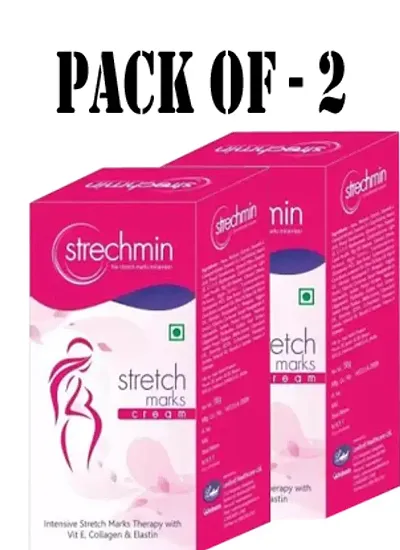 Strechmin Stretch Marks Cream Reduce Stretch Marks, Scars, Spots and Skin Discolouration, Tone, Nourish and Tighten your Skin50gm(Pack of-2)