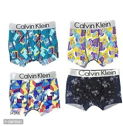 Trendy Multicoloured Printed Trunks For Men Pack Of 4-thumb0