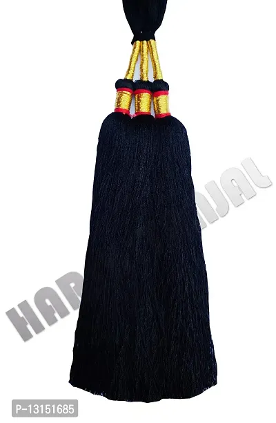 HARSHITANJAL Punjabi Paranda Parandi Choti Braid/Tassles Hair Accessories for Girls and Women, Black (HGSP23N1B)