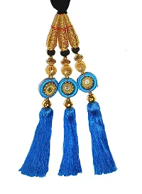 HARSHITANJAL Parandi/Paranda/Choti/Braid Hair Accessories Hair Extensions, HGS2211 (Cyan)-thumb1