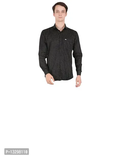Men Polka Print Formal Black with Big Dots Shirt