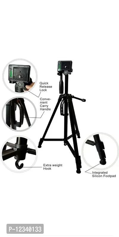 Aluminium 3366 Tripod with Mobile Mount Clip stand for Mobiles and Camera-thumb3