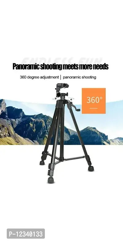 Aluminium 3366 Tripod with Mobile Mount Clip stand for Mobiles and Camera-thumb5