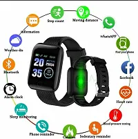 Smart Watch Fitness Band 35 mm Black Color Touch sensor for ANDROID and IOS, Black Strap-thumb1