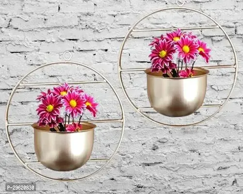 Decorative Metal Design Flower Pot, Pack of 2