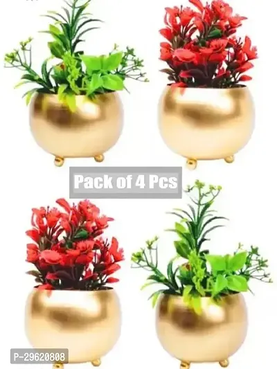 Decorative Metal Design Flower Pot, Pack of 4