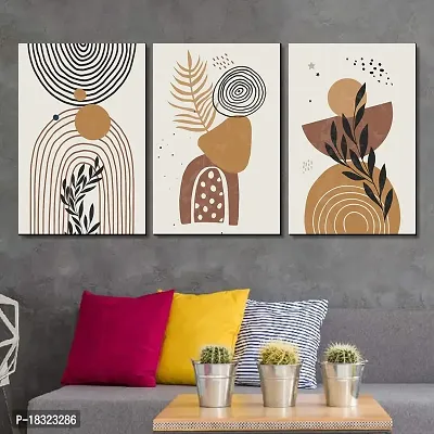 KOTART Modern Wall Art MDF Panel Painting for Wall Decoration - Wall Paintings for Living Room, Bedroom - Big Size Wall Painting KO_TP1(12 x 18 inch, Panel) Set of 3 (Art Deco, 0.018)