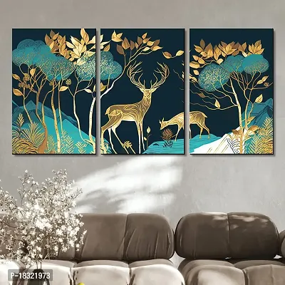 KOTART Paintings Wall Art MDF Panel Painting for Wall Decoration - Wall Paintings for Living Room, Bedroom - Big Size Wall Painting KO_TP3(12 x 18 inch, Panel) Set of 3 (Wall Decor, 06)