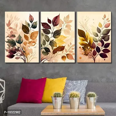 KOTART Modern Wall Art MDF Panel Painting for Wall Decoration - Wall Paintings for Living Room, Bedroom - Big Size Wall Painting KO_TP1(12 x 18 inch, Panel) Set of 3 (Art Deco, 0.013)
