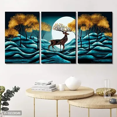 KOTART Paintings Wall Art MDF Panel Painting for Wall Decoration - Wall Paintings for Living Room, Bedroom - Big Size Wall Painting KO_TP3(12 x 18 inch, Panel) Set of 3 (Wall Decor, 09)-thumb0