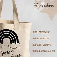 Kotart - Funny Graphic Printed Cotton Tote Bags - Reusable Printed Shopping / Grocery Bag - Multipurpose Canvas Shopping Tote Bag with Long Handle - ( 15 x 16 inch , Natural Beige)-thumb2