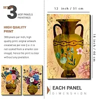 KOTART Modern Wall Art MDF Panel Painting for Wall Decoration - Wall Paintings for Living Room, Bedroom KOT216 (12 x 18 inch, Panel) Set of 3-thumb1