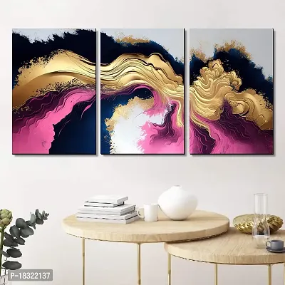 KOTART Paintings Wall Art MDF Panel Painting for Wall Decoration - Wall Paintings for Living Room, Bedroom - Big Size Wall Painting KO_TP3(12 x 18 inch, Panel) Set of 3 (Wall Decor, 04)