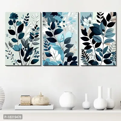 KOTART Modern Wall Art MDF Panel Painting for Wall Decoration - Wall Paintings for Living Room, Bedroom - Big Size Wall Painting KO_TP1(12 x 18 inch, Panel) Set of 3 (Art Deco, 0.02)-thumb0