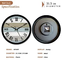 KOTART - Vintage Style Decorative Wall Clock for Home Decor - Stylish Diwar Ghadi - Retro Design Wall Clock for Home Office Living Room Bedroom Big Size ( Brown , Glass ) (Style03)-thumb3