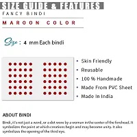 Kotart - Smallest Size Maroon Color Plain Bindi for Women - Bollywood Style Classic Round Basic Bindi for Girls Woman Ladies (set of 6)-thumb1