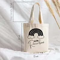 Kotart - Funny Graphic Printed Cotton Tote Bags - Reusable Printed Shopping / Grocery Bag - Multipurpose Canvas Shopping Tote Bag with Long Handle - ( 15 x 16 inch , Natural Beige)-thumb1